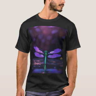 Camiseta con logotipo 3D de la libélula violeta ir