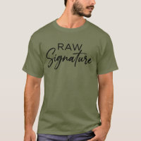 Camiseta con logotipo artístico de firma cruda