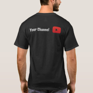 Camiseta con logotipo de canal negro de YouTube -