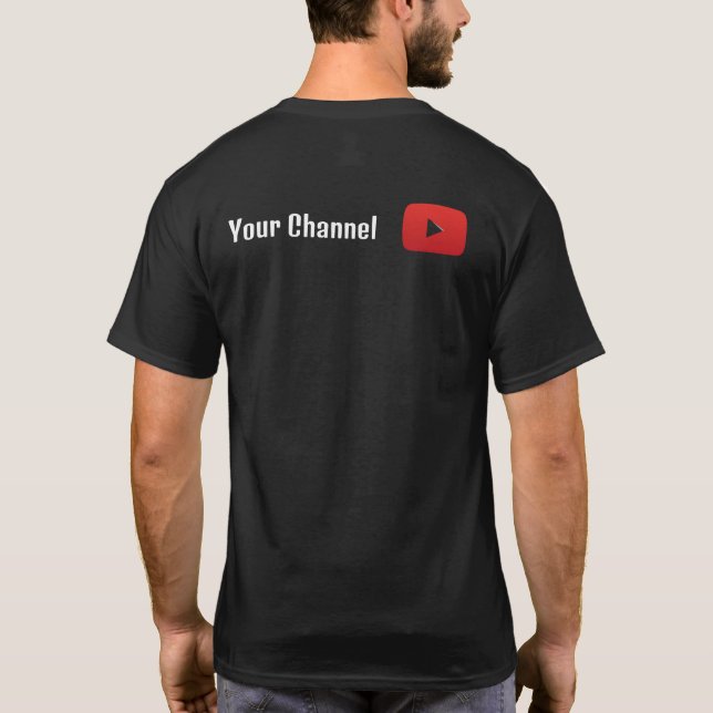 Camiseta con logotipo de canal negro de YouTube -  (Reverso)
