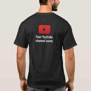 Camiseta con logotipo de canal negro de YouTube -