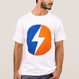 Camiseta con logotipo de círculo de rayo dividido 