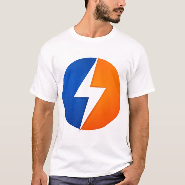 Camiseta con logotipo de círculo de rayo dividido  (Anverso)