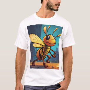 Camiseta con logotipo de diseño digital de abejas