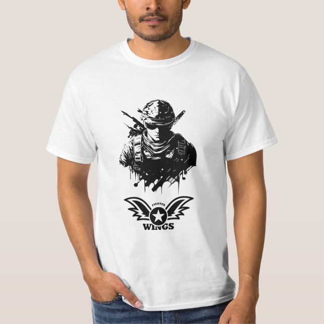Camiseta con logotipo de Fighter para hombres | Es (Anverso)