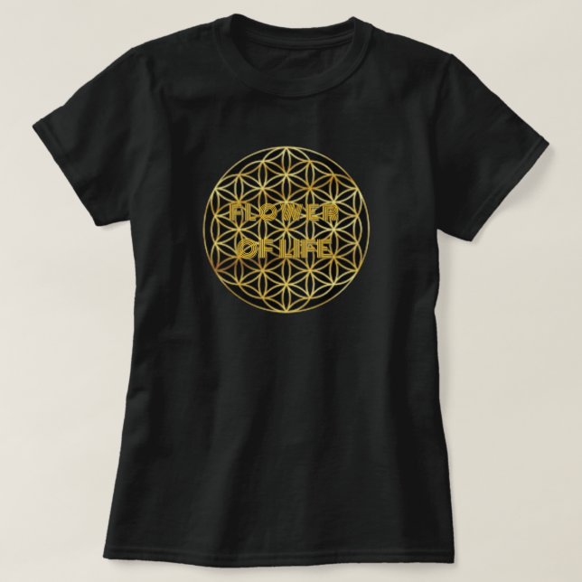 Camiseta Con Logotipo De Flower Of Life Gold (Diseño del anverso)