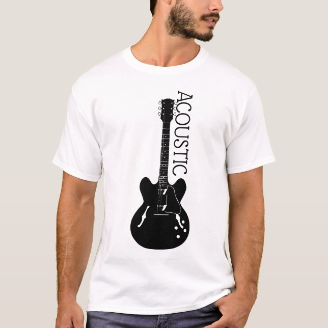 Camiseta con logotipo de guitarra acústica (Anverso)