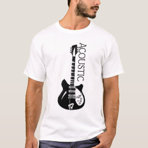 Camiseta con logotipo de guitarra acústica