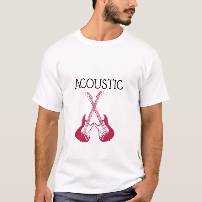 Camiseta con logotipo de guitarra acústica (Anverso)
