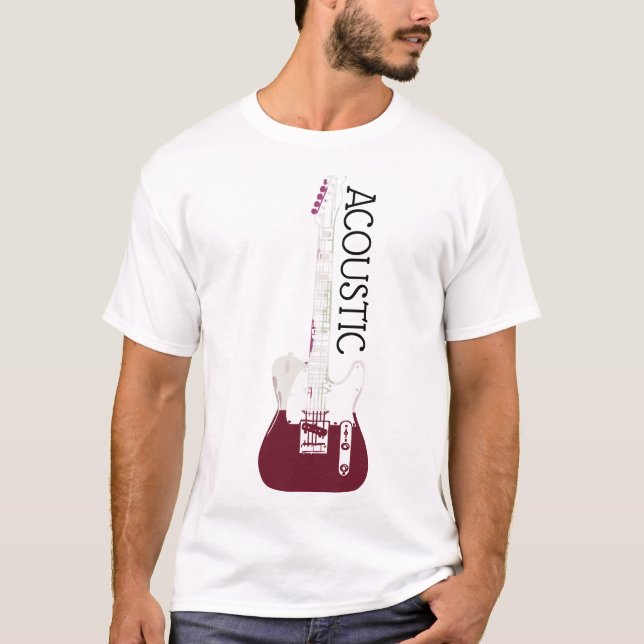 Camiseta con logotipo de guitarra acústica (Anverso)