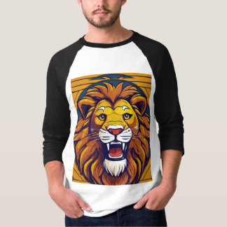 camiseta con logotipo de león geométrico