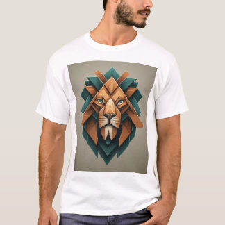 Camiseta con logotipo de león geométrico dinámico