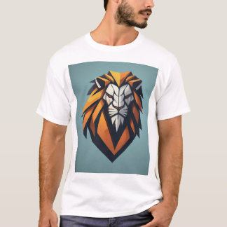 Camiseta con logotipo de león geométrico dinámico