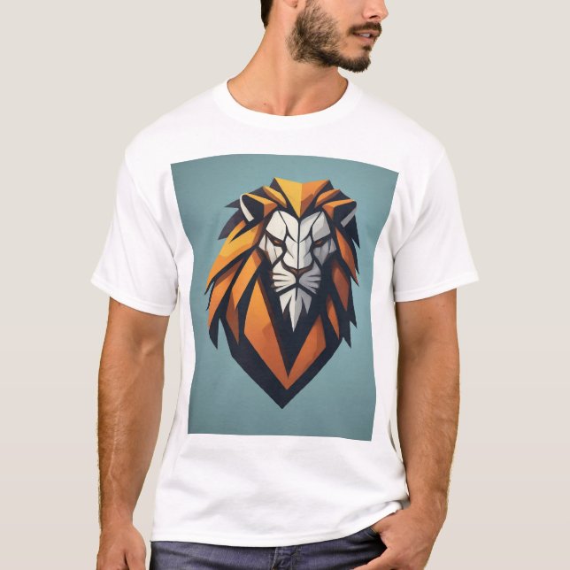 Camiseta con logotipo de león geométrico dinámico (Anverso)