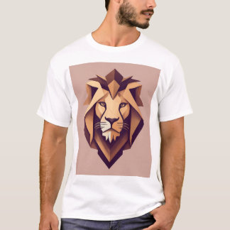 Camiseta con logotipo de león geométrico dinámico"
