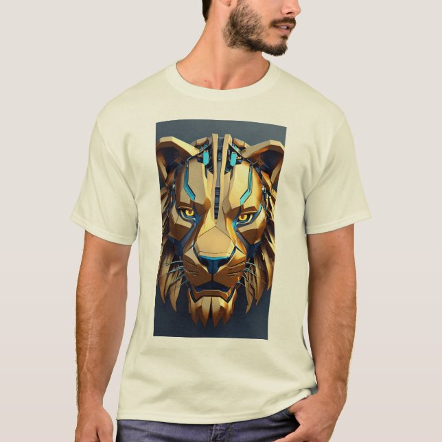 Camiseta con logotipo de león geométrico - Negrita (Anverso)