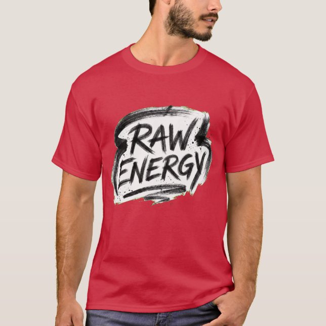 Camiseta con logotipo manuscrito Raw Energy (Anverso)