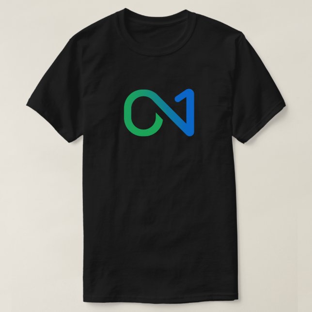 Camiseta con logotipo ON1 (verde azul) (Diseño del anverso)