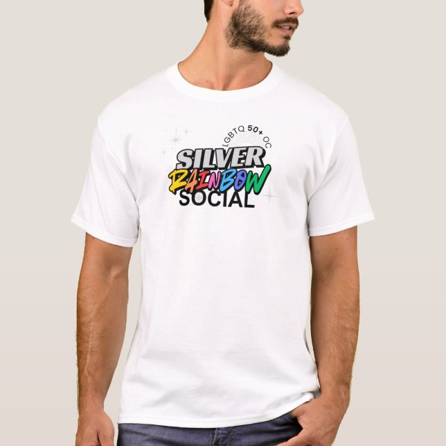 Camiseta con logotipo social de Arcoíris de Plata (Anverso)