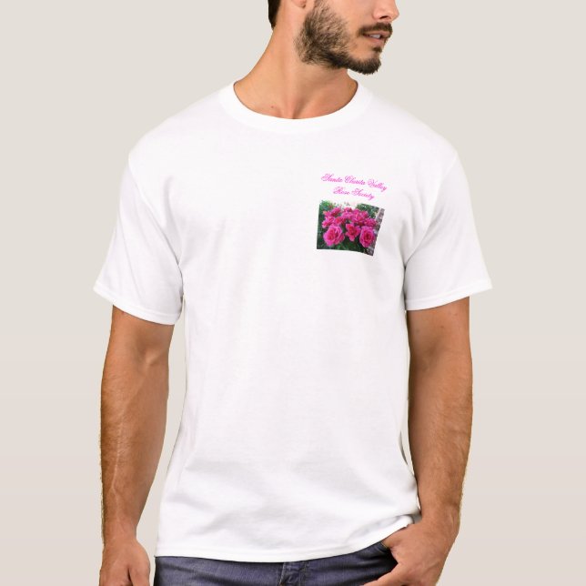 Camiseta con los pequeños rosas rosados (Anverso)