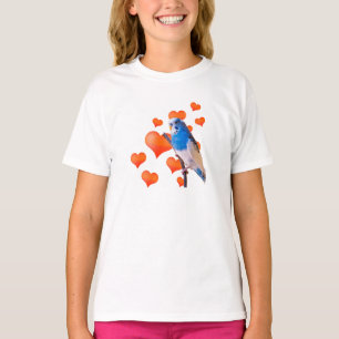 Camiseta con mangas del raglán de los corazones