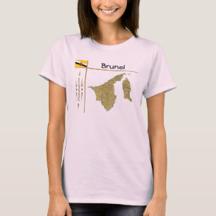 Camiseta con mapa de Brunéi + bandera + título
