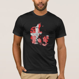 Camiseta con mapa de Dinamarca con colores de band