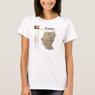 Camiseta con mapa de Sudán + bandera + título