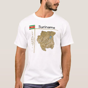 Camiseta con mapa de Surinam + bandera + título