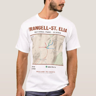 Camiseta con mapa del sendero del PN Wrangell–St.