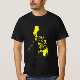 Camiseta con mapa filipino amarillo en negro