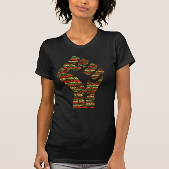 camiseta con materia de vidas negras (Anverso)