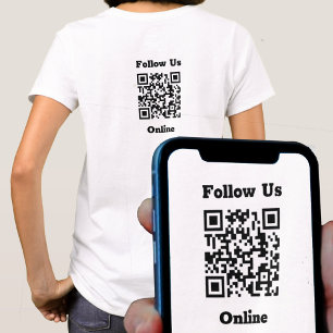 Camiseta con mensaje para seguirnos en línea con c