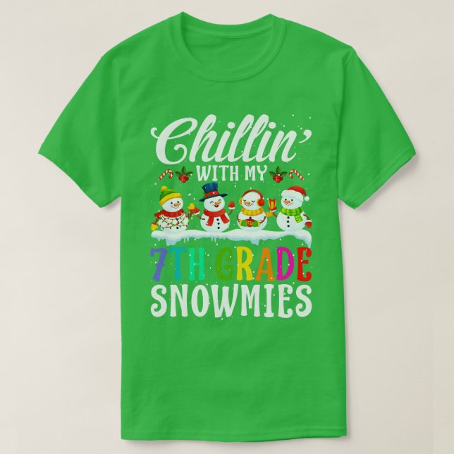 Camiseta Con Mi Maestra De Nieve De 7º Grado, Xmas Gi (Diseño del anverso)