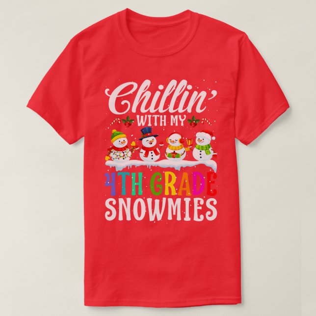 Camiseta Con Mi Maestra De Nieve De Cuarto Grado, Xmas Gi (Diseño del anverso)