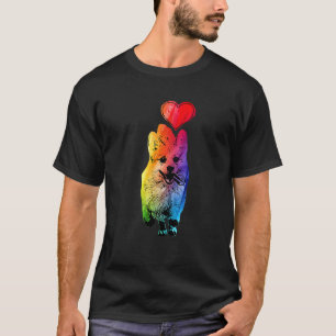 Camiseta con Motivo de Perro Corgi Gradiente de Color Coraz