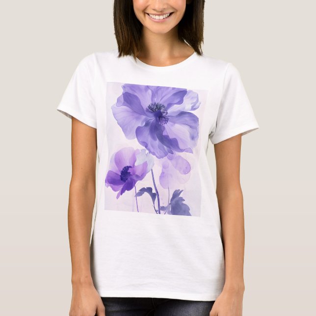 camiseta con motivos florales morados (Anverso)