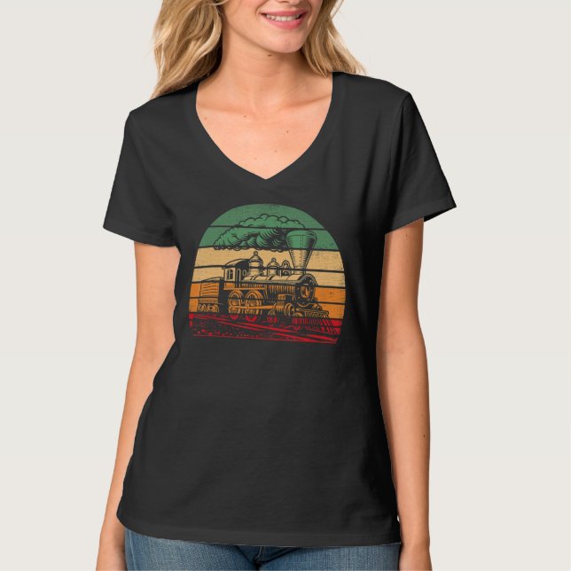 Camiseta Con Motor De Ingeniería Retro En Problemas De Tren (Anverso)