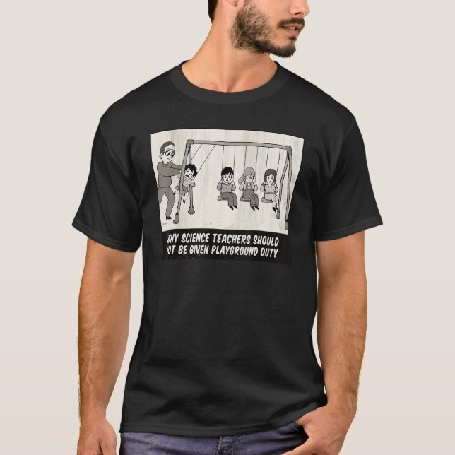 Camiseta Con niños maestros cambiando la cuna de Newton (Anverso)