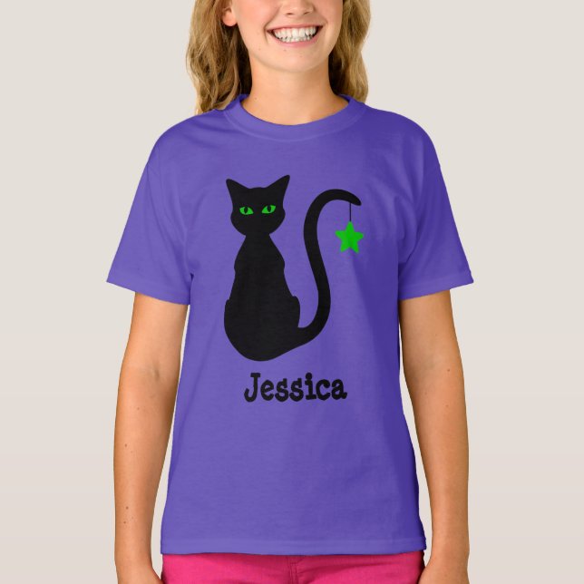 Camiseta con nombre de gato negro (hijo) (Anverso)