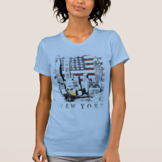 Camiseta con Nueva York Skyscrape sobre las barras