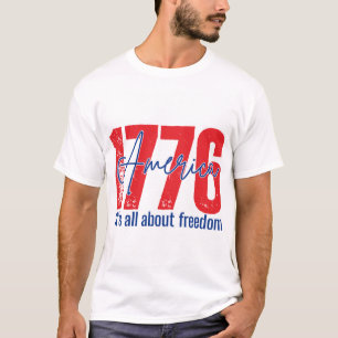 Camiseta con número antiguo desgastado 1776 Gráf