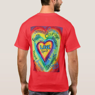 Camiseta con palabras de espíritu arcoiris