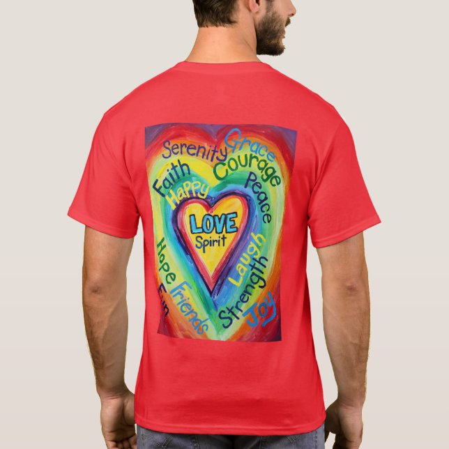 Camiseta con palabras de espíritu arcoiris (Reverso)