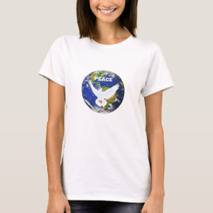 Camiseta con paloma de la paz y texto editable