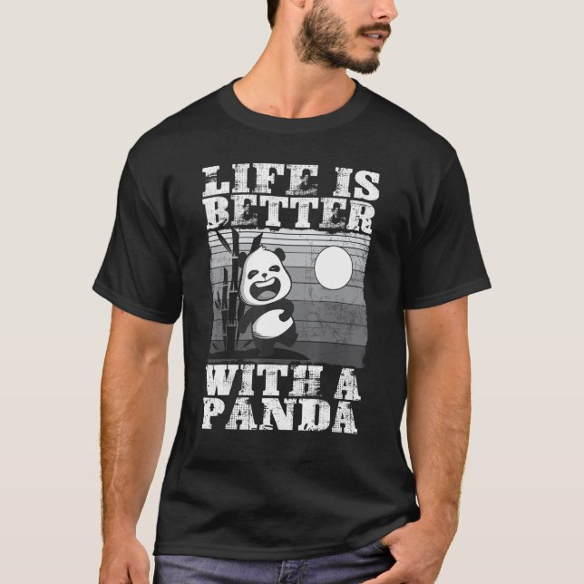 Camiseta Con Panda Bear Animal Retro 5 (Anverso)