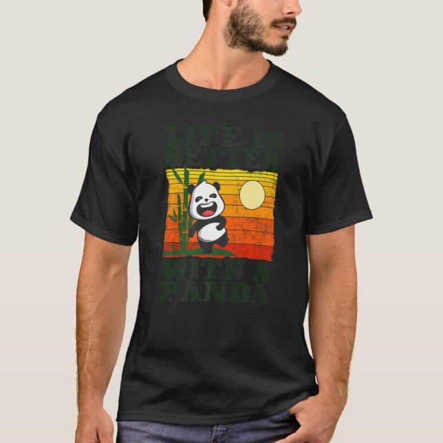 Camiseta Con Panda Bear Animal Retro 6 (Anverso)
