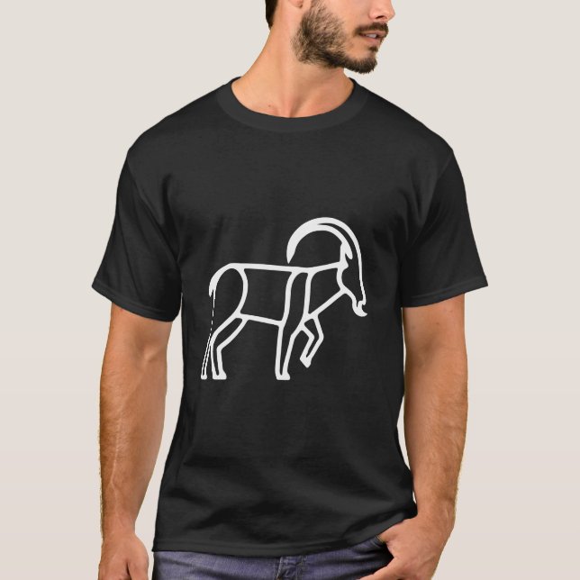 Camiseta con parche de bolsillo de arte de línea d (Anverso)