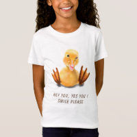 Camiseta con patito amarillo y texto llamativo