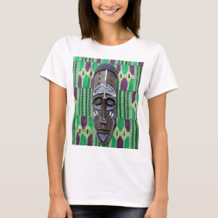 Camiseta con patrón de tela Kente de máscara triba